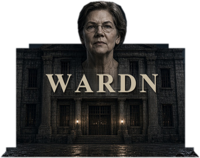 Elizabank Warden — a head atop a marble bank building.